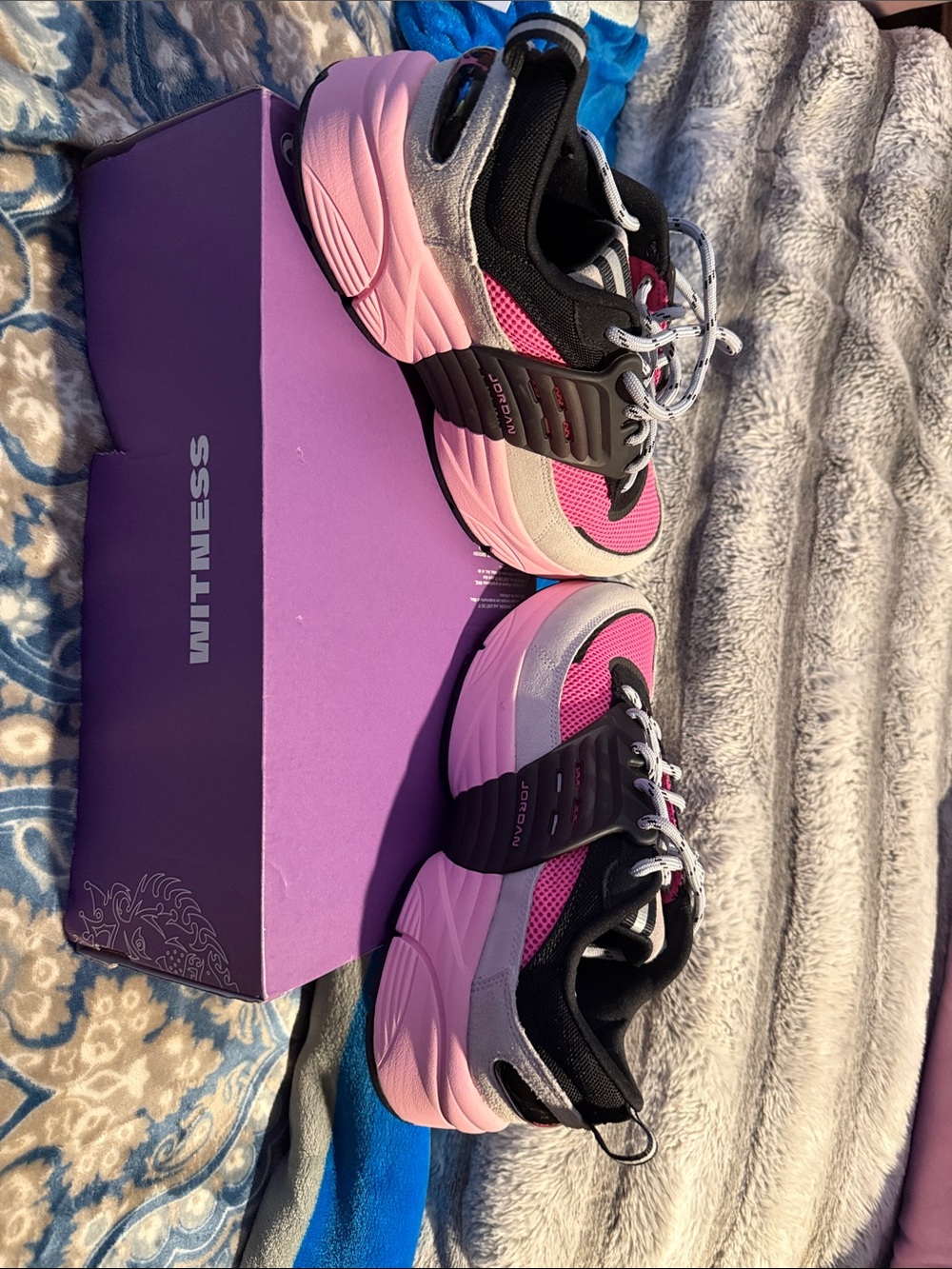Jordan Men’s Pink and Black Athletic Sneakers